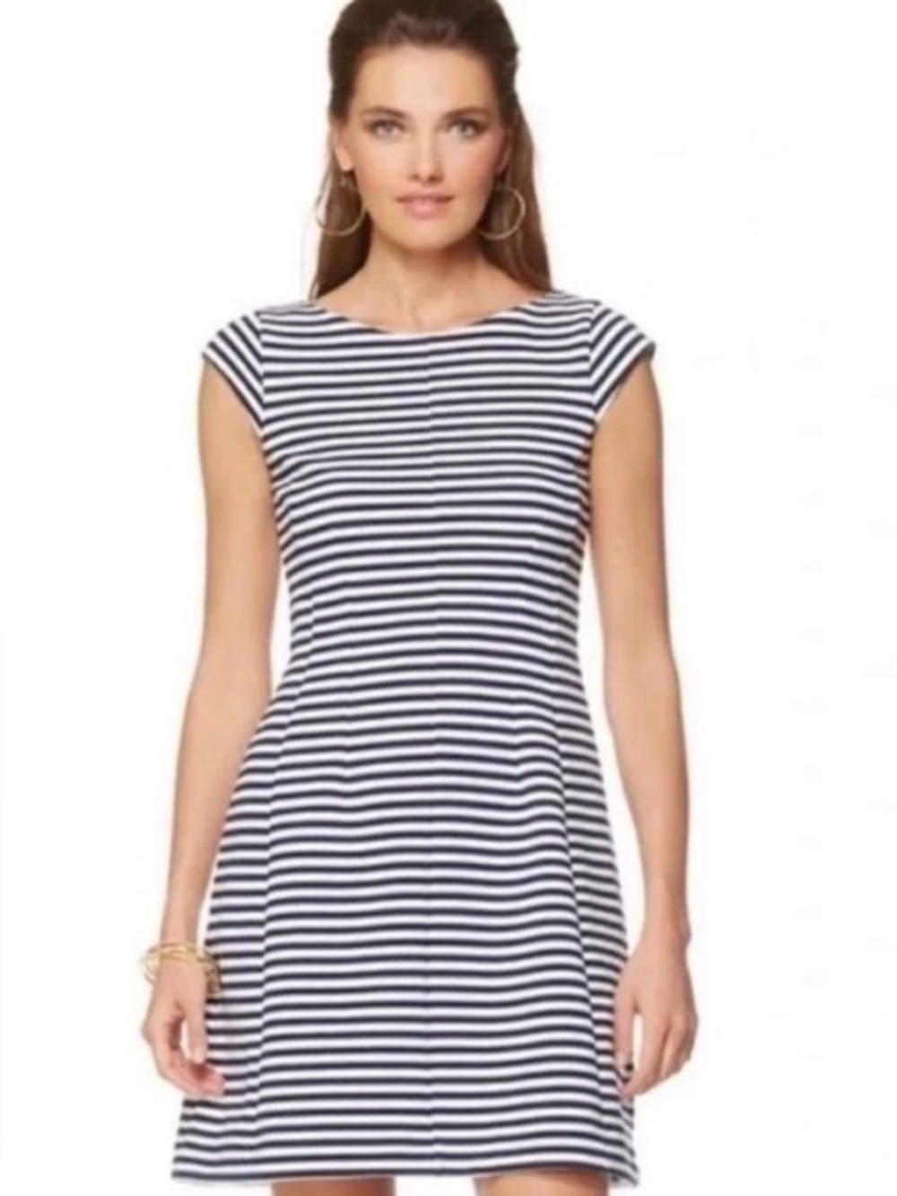 Lilly Pulitzer Brielle Striped Dress – Blue & White Cap Sleeve